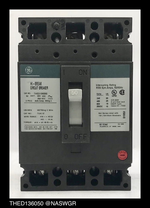 General Electric THED136050 Molded Case Circuit Breaker - 50 Amp