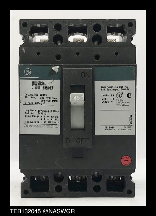 General Electric TEB132045 Molded Case Circuit Breaker - 45 Amp