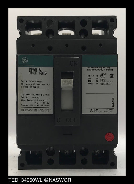 General Electric TED134060WL Molded Case Circuit Breaker - 60 Amp