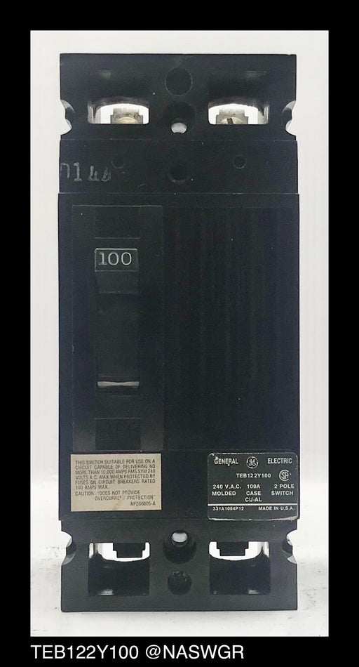 General Electric TEB122Y100 Molded Case Switch ~ 100 Amp