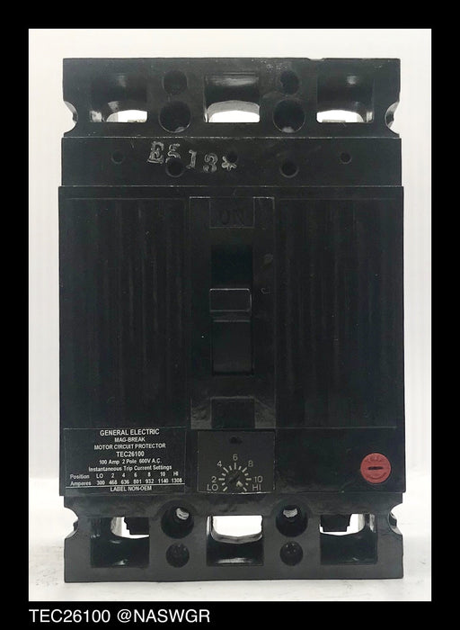 General Electric TEC26100 Molded Case Circuit Breaker - 100 Amp