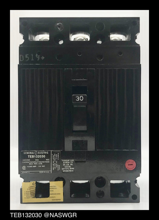 General Electric TEB132030WL Molded Case Circuit Breaker - 30 Amp - Unused