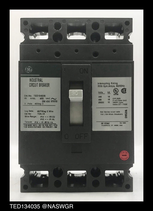 General Electric TED134035 Molded Case Circuit Breaker - 35 Amp