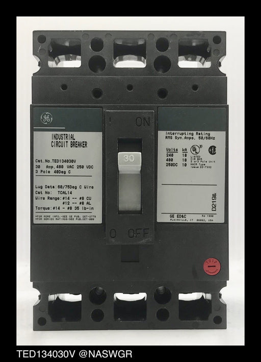 General Electric TED134030V Molded Case Circuit Breaker - 30 Amp