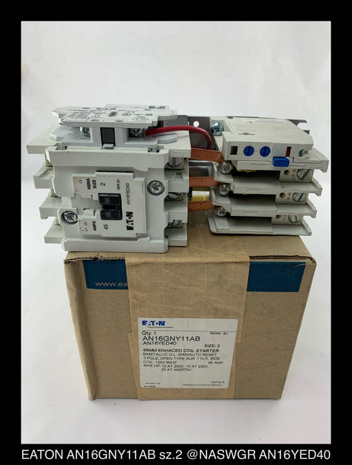 Eaton AN16GNY11AB Freedom Series Starter - 45A/SIZE2/120v Coil - Unused