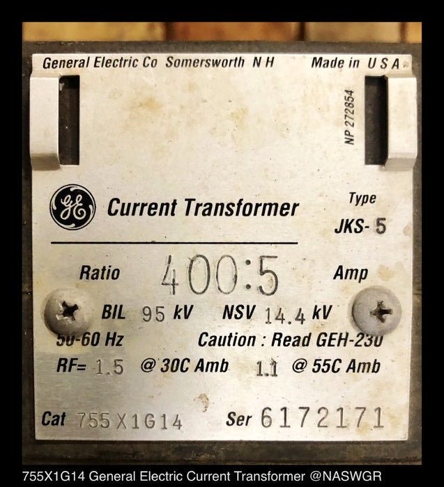 General Electric 755X1G14  Current Transformer - 400:5 Amp