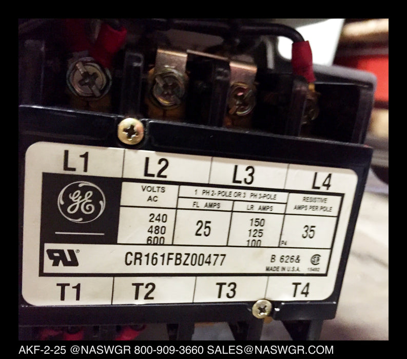 General Electric AKF-2-25 Field Discharge Circuit Breaker (E/O,D/O) - 600 Amp