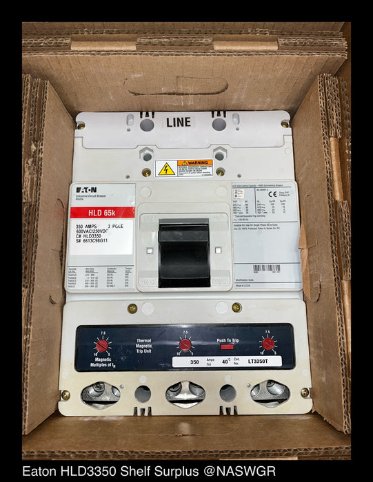 Eaton HLD3350 Molded Case Circuit Breaker - 350 Amp - Unused