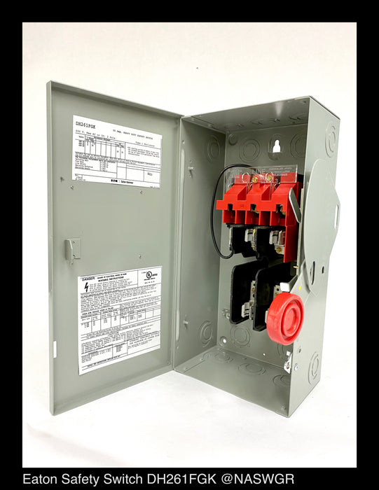 Eaton DH261FGK Heavy Duty Safety Switch - 30A/600V/2P/N1 - Unused