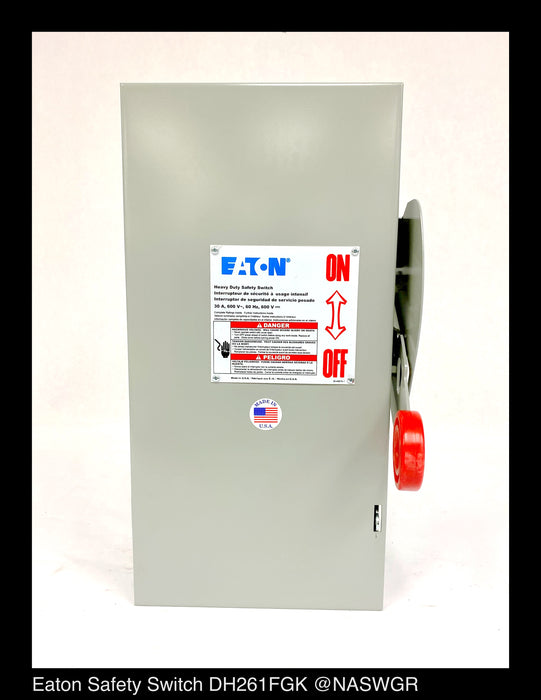 Eaton DH261FGK Heavy Duty Safety Switch - 30A/600V/2P/N1 - Unused