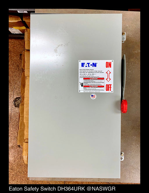 Eaton DH364URK Heavy Duty Safety Switch - 200A/600V/3P/N3R - Unused