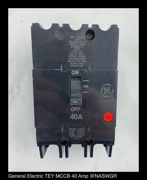 General Electric TEY340 Molded Case Circuit Breaker - 40 Amp