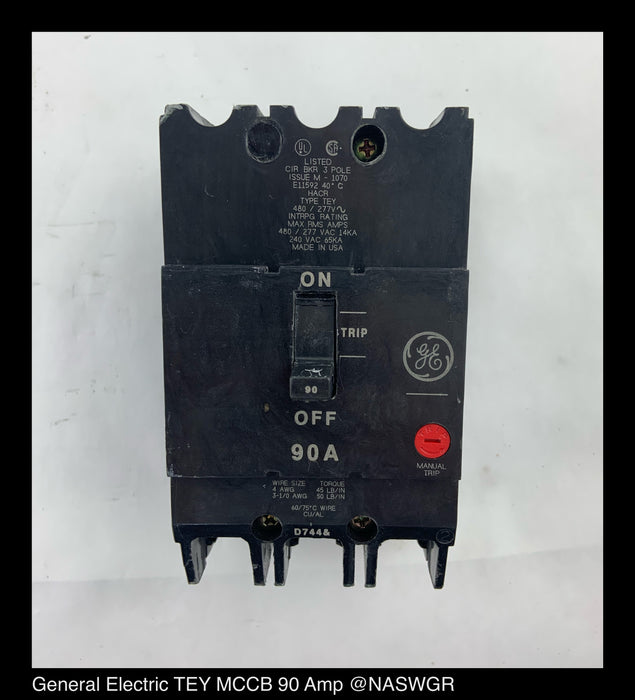 General Electric TEY390 Molded Case Circuit Breaker - 90 Amp