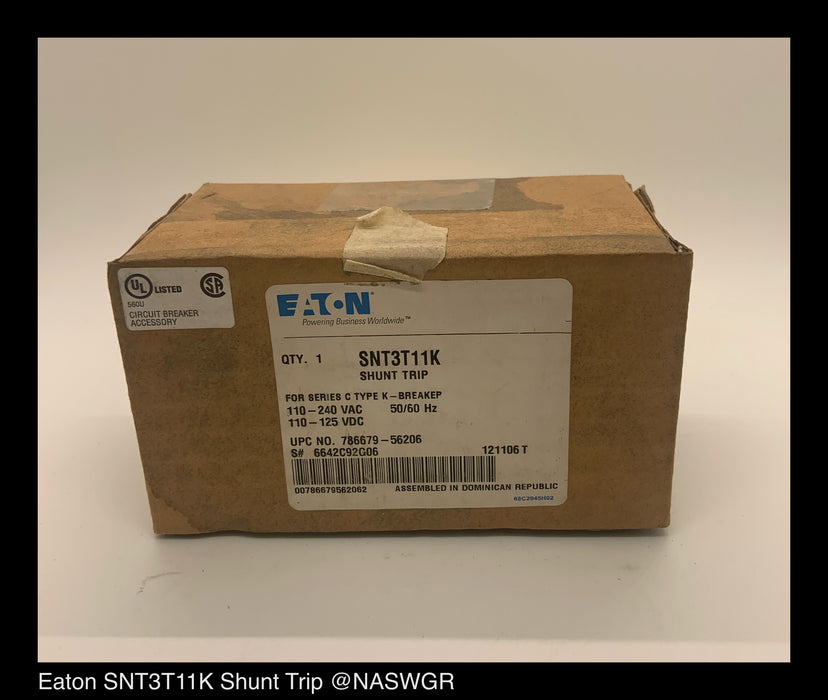 Eaton SNT3T11K Shunt Trip - 110-240vAC,110-125vDC - Unused