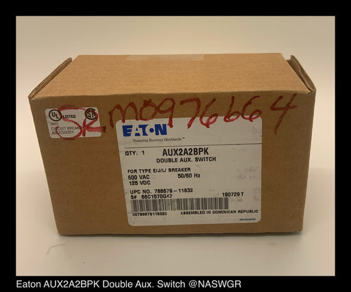 Eaton AUX2A2BPK Double Auxiliary Switch ~ 66C1570G42 ~ Unused Surplus