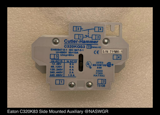 Eaton Freedom Series C320K83 Auxiliary Contact - Unused