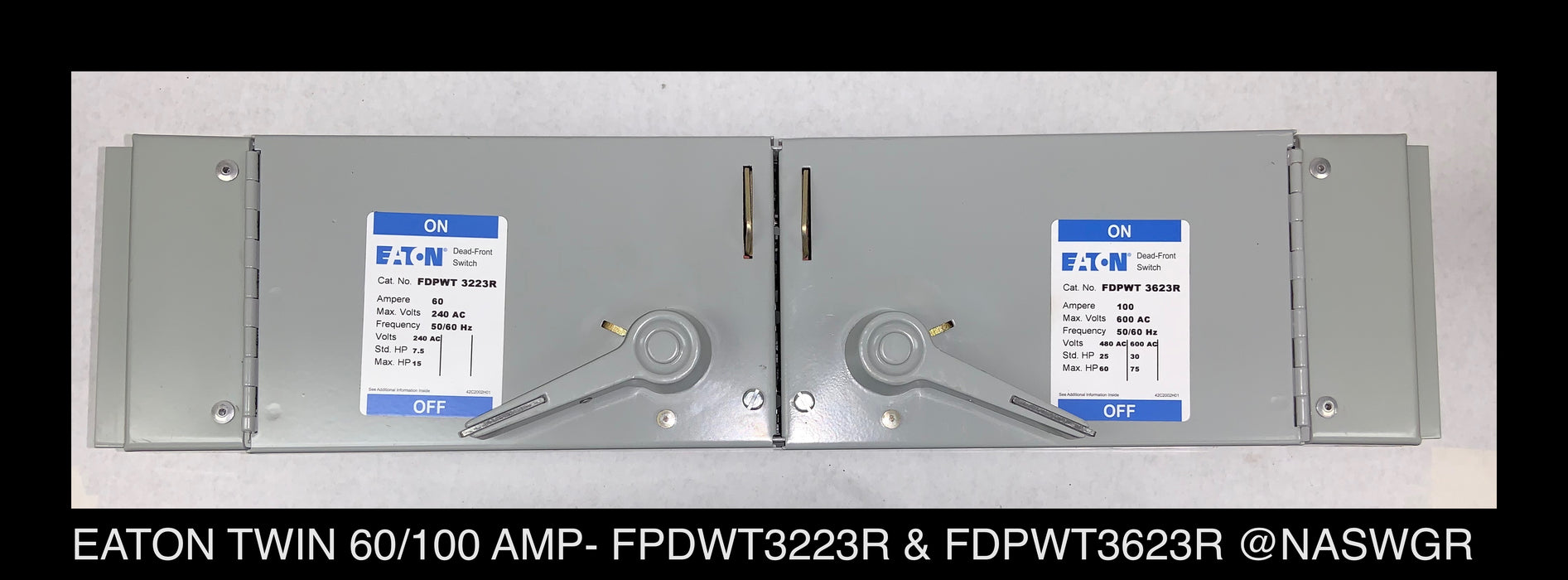 Eaton FDPWT3223R/3623R Fusible Panelboard Switch - 60/100 Amp - Unused