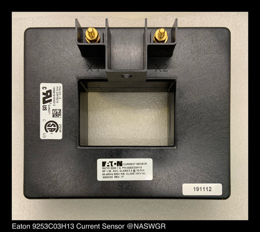 Eaton 9253C03H13 Neutral Current Sensor - 3200:1 Amp - Unused