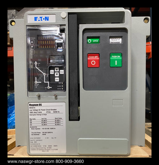 Eaton Magnum DS MDS616 Circuit Breaker (E/O,B/I) - 1200 Amp - Unused