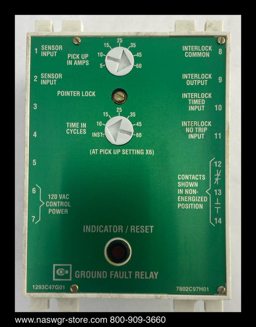 Cutler Hammer 1293C47G01 Ground Fault Relay