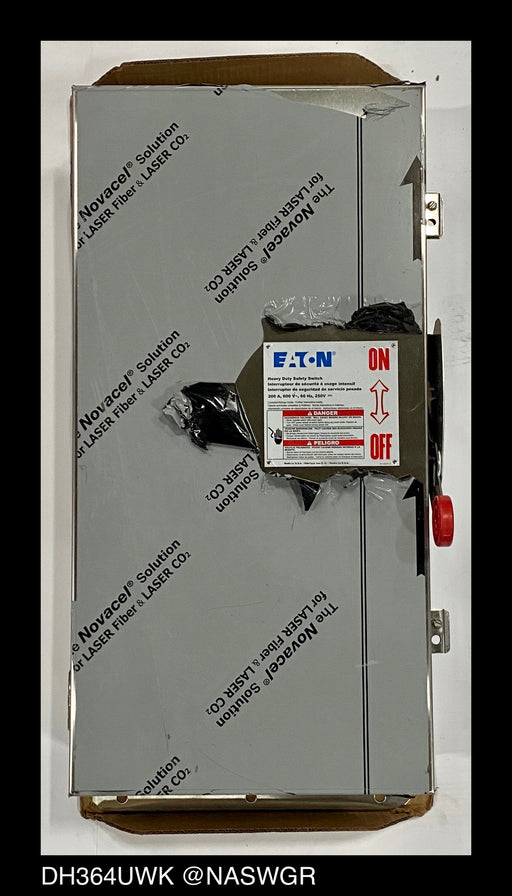 Eaton DH364UWK Heavy Duty Safety Switch - 200A/600V/3P/N4X - Unused