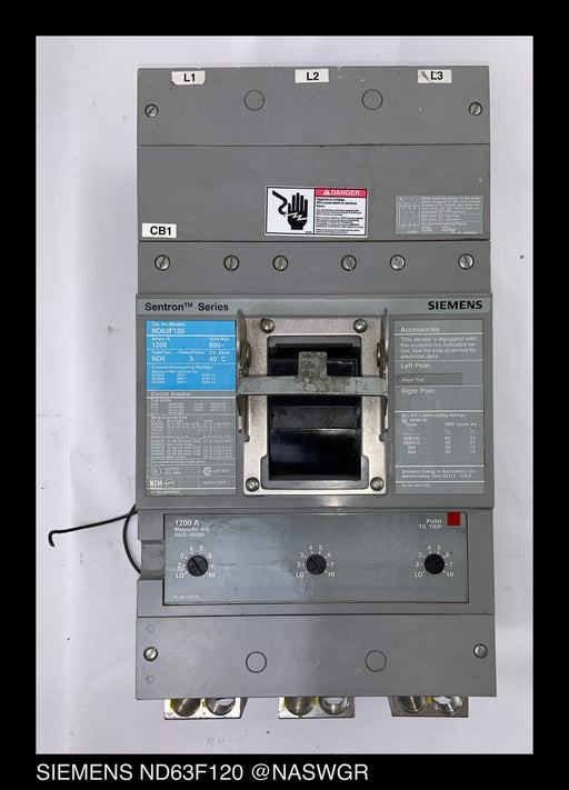 Siemens Sentron ND63F120  Circuit Breaker - 1200Amp/120v