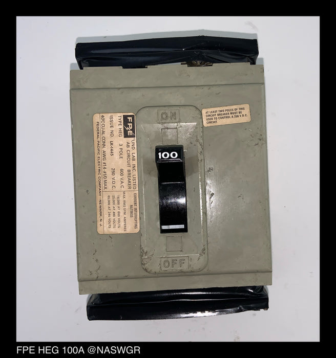 FPE HEG Circuit Breaker ~ 100 Amp