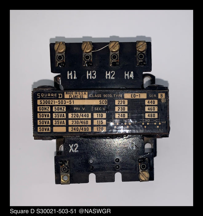 Square D S30021-503-51 Machine Tool Control Transformer