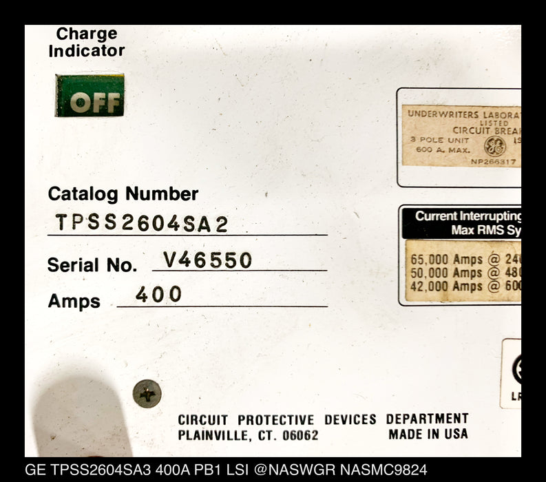 GE TPSS2604SA2 Power Break ~ 400 Amp