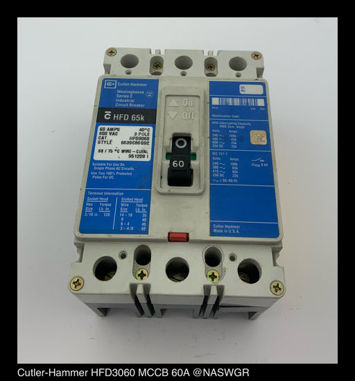 Cutler-Hammer HFD3060 Molded Case Circuit Breaker ~ 60 Amps