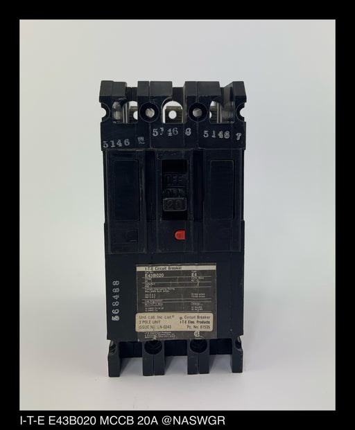 ITE E43B020 Molded Case Circuit Breaker ~ 20 A