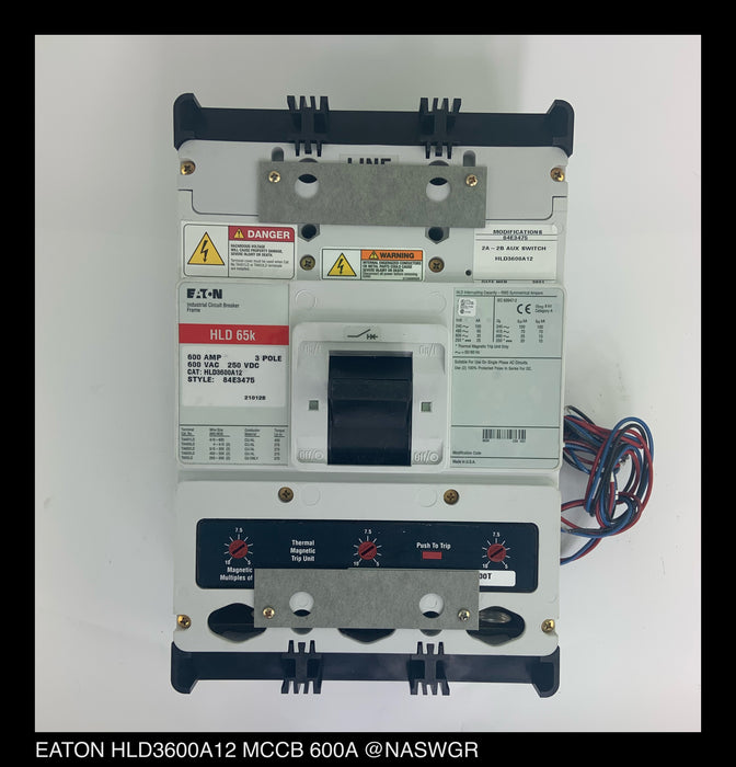 Eaton HLD3600A12 Molded Case Circuit Breaker - 600 Amp - Unused