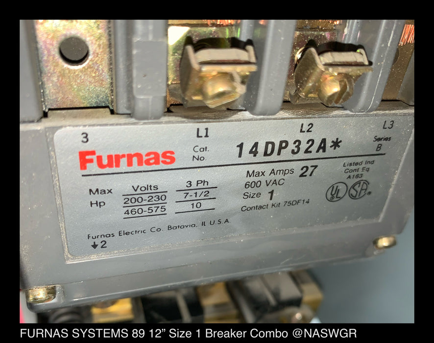 Siemens Furnas Systems 89 12" Size 1 Breaker Combination Bucket