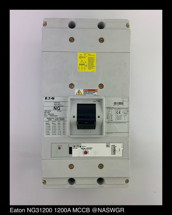 Eaton NG31200 Generator Application Circuit Breaker - 1200 Amp - Unused