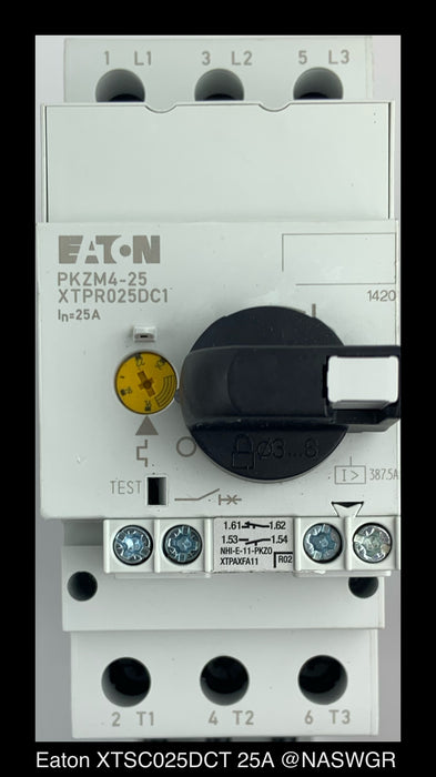 Eaton XTSC025DCT Manual Motor Controller - 25 Amp/24vAC Coil - Unused