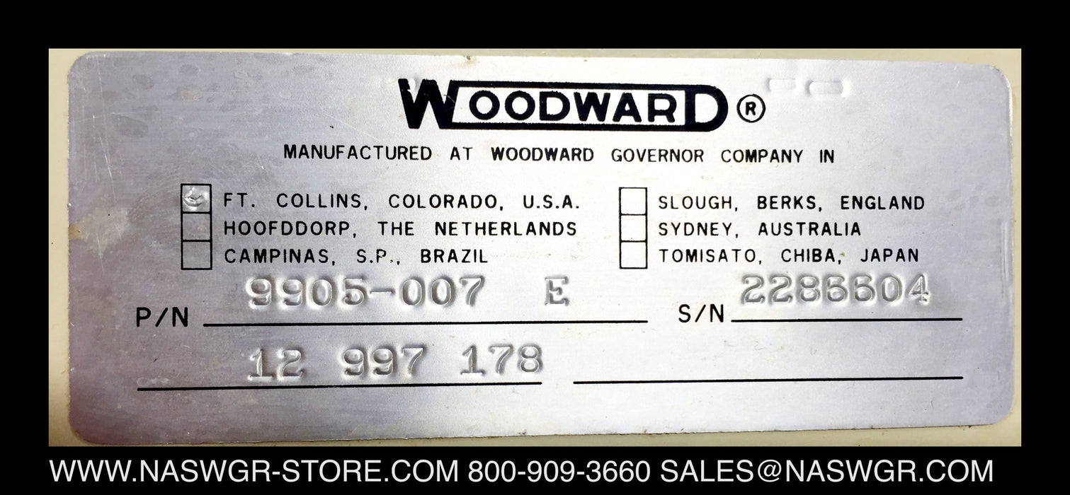 9905-007 ~ WOODWARD 9905-007 E Automatic Power Transfer & Load Center