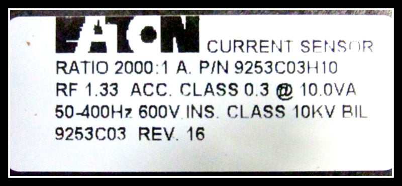 Eaton 9253C03H10 CT