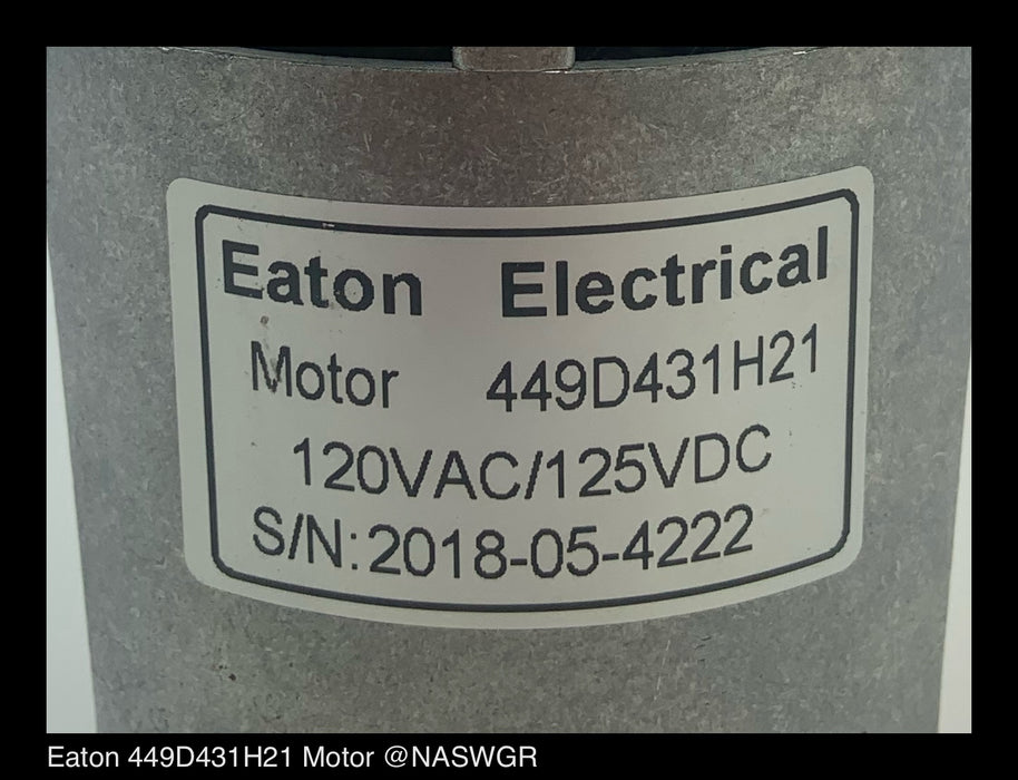 Eaton DS/VCPW 449D431H21 Charging Motor - 120vAC/125vDC- Unused