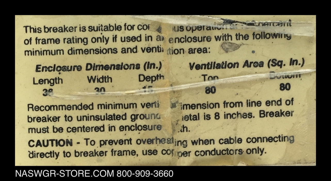 GE PowerBreak THSS7625DG Circuit Breaker (M/O,B/I) - 2500 Amp