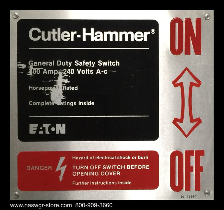 Cutler Hammer / Eaton DG325FGK-LS General Duty Safety Switch - 400A/240V/3P4W/N1