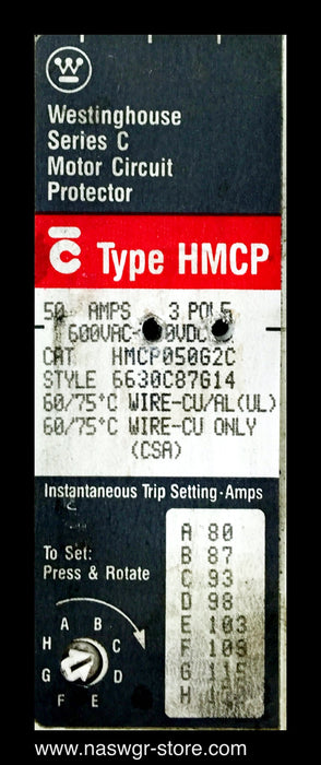 Westinghouse HMCP050G2C Motor Circuit Protector - 50 Amp