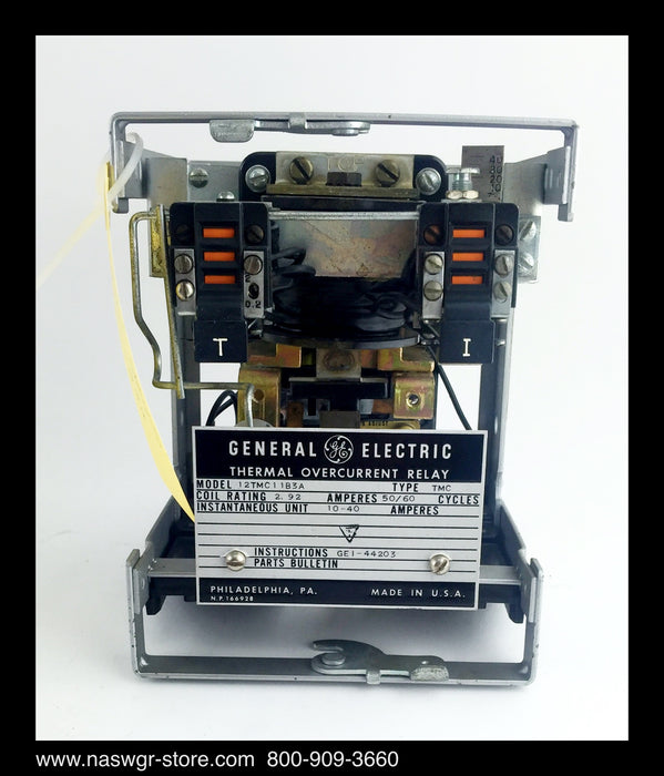 General Electric 12TMC11B3A Thermal Overcurrent Relay - 2.92 Amp