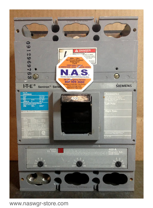 ITE Siemens JXD23B400 Molded Case Circuit Breaker - 400 Amp