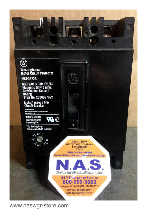 Westinghouse MCP0322R Circuit Breaker ~ 3 Amp Trip