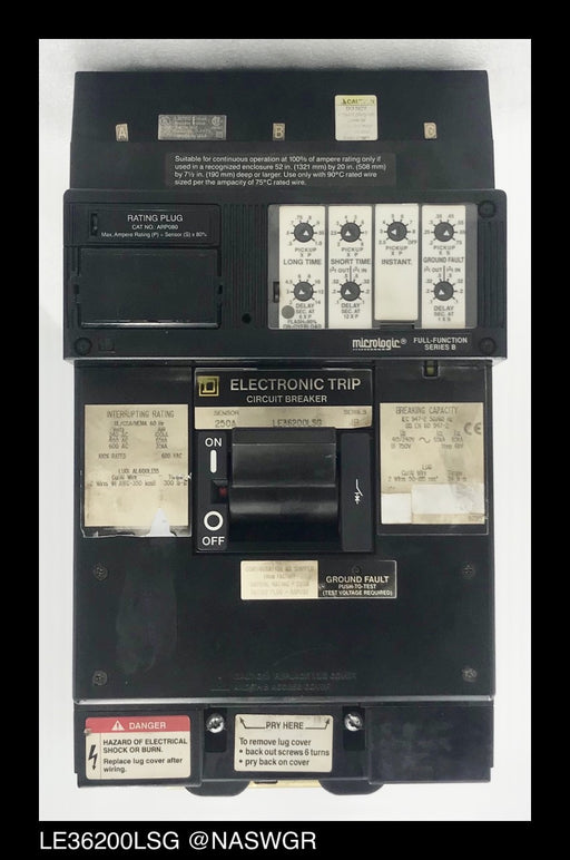 Square D LE36200LSG Molded Case Circuit Breaker ~ 200 Amp