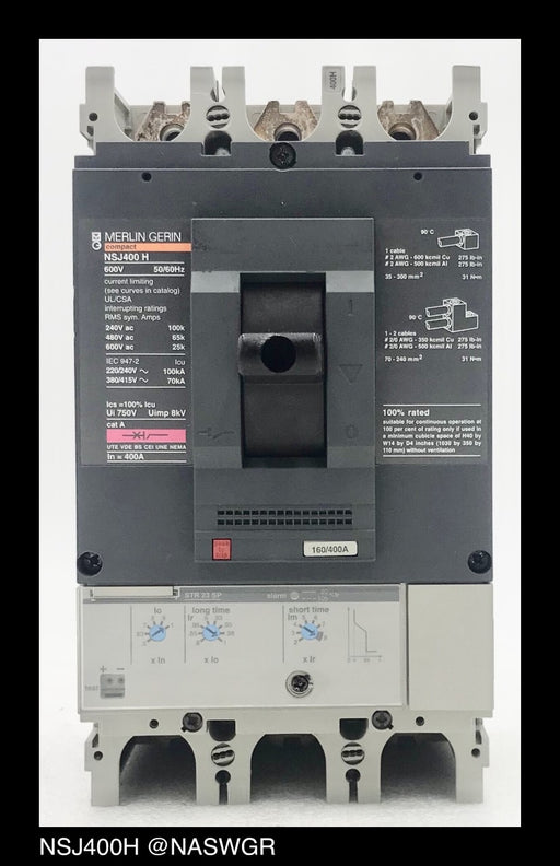 Merlin Gerin NSJ400H Molded Case Circuit Breaker ~ 400 Amp