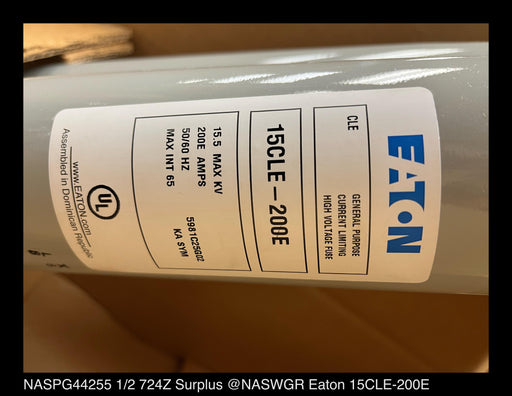 Eaton 15CLE-200E Current Limiting High Voltage Fuse - 200E Amp, 15.5kV - Unused